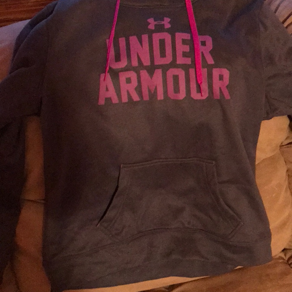 grey and purple Under Armour Hoodie